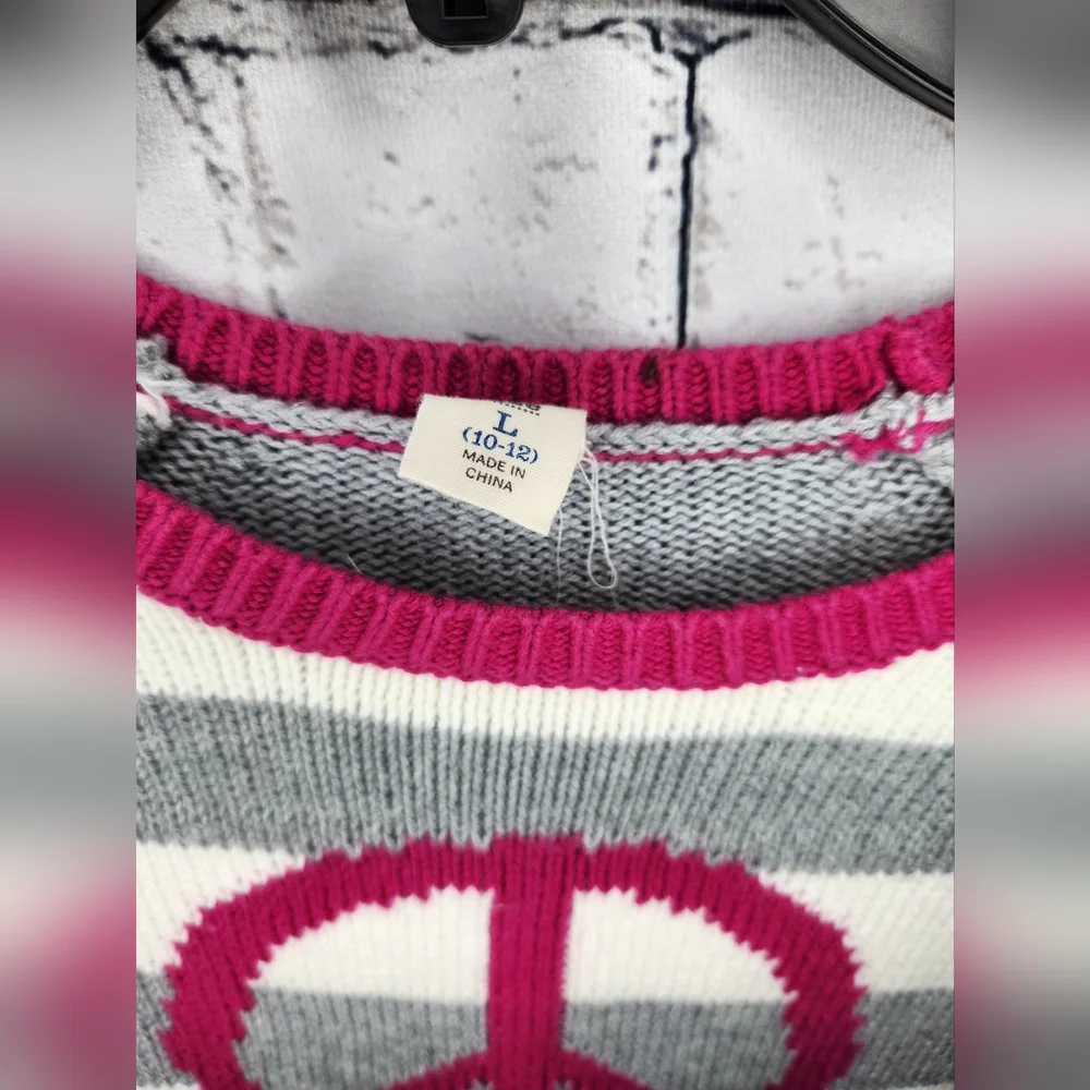 Old‎ Navy Girls Striped Peace Sweater Dress Size 10-12